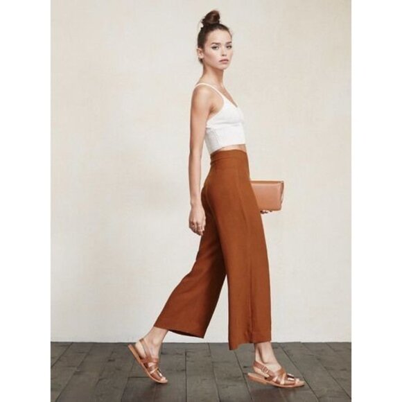 Reformation Pants - Reformation Becca Wide Leg Pants in Burnt Orange Sz 4